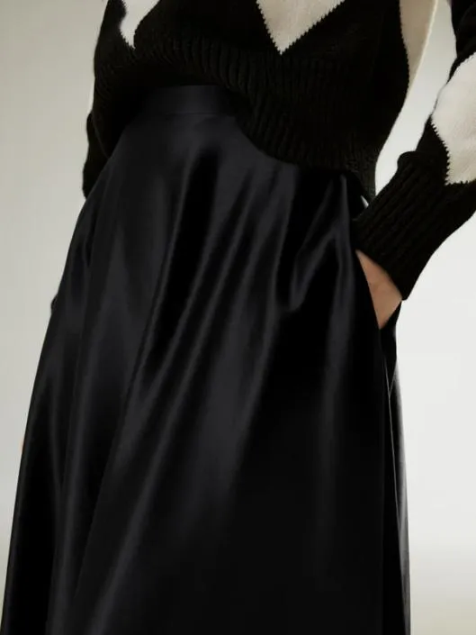 Aline Silk Maxi Skirt Women Lilysilk Bottoms