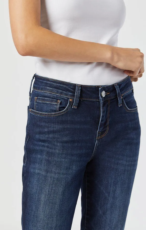 Ada Mid Rise Boyfriend In Indigo Brushed Tribeca Women Mavi Jeans Denim