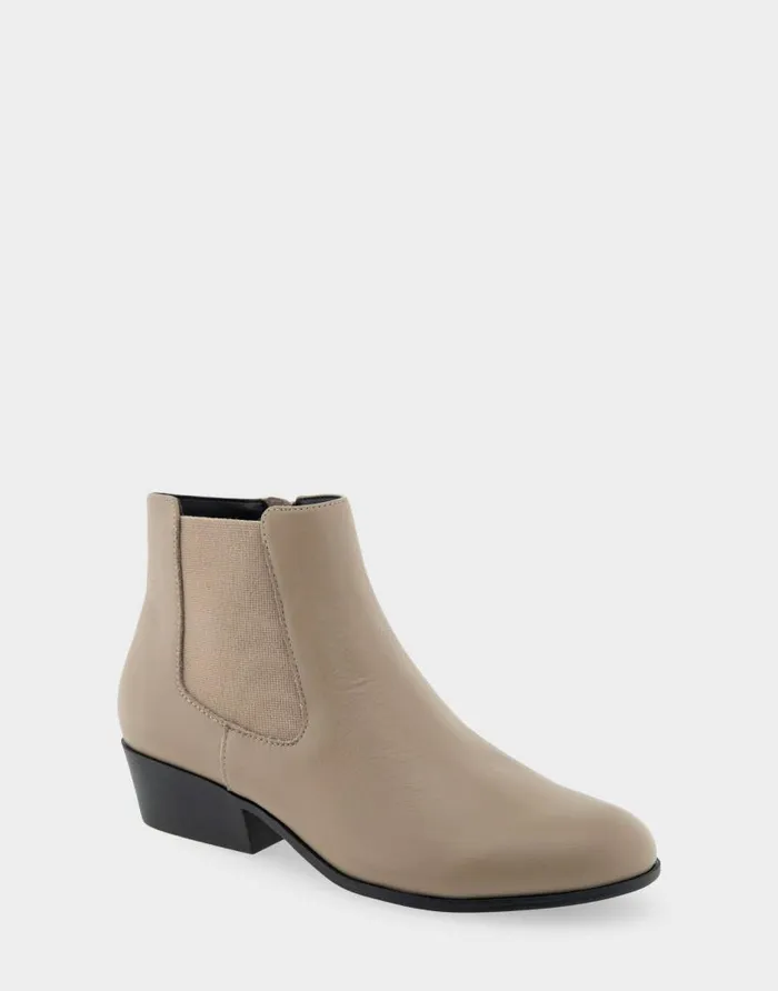 Aerosoles Comfortable Women039s Ankle Boot In Beige Genuine Leather Trench Coat Genuine Leather Women Ankle Boots