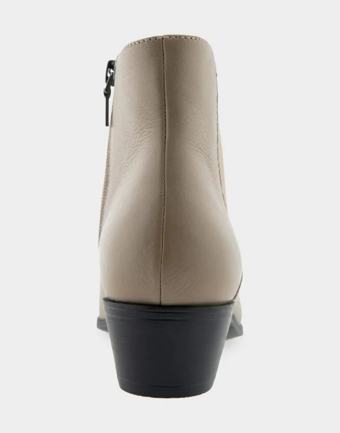 Aerosoles Comfortable Women039s Ankle Boot In Beige Genuine Leather Trench Coat Genuine Leather Women Ankle Boots