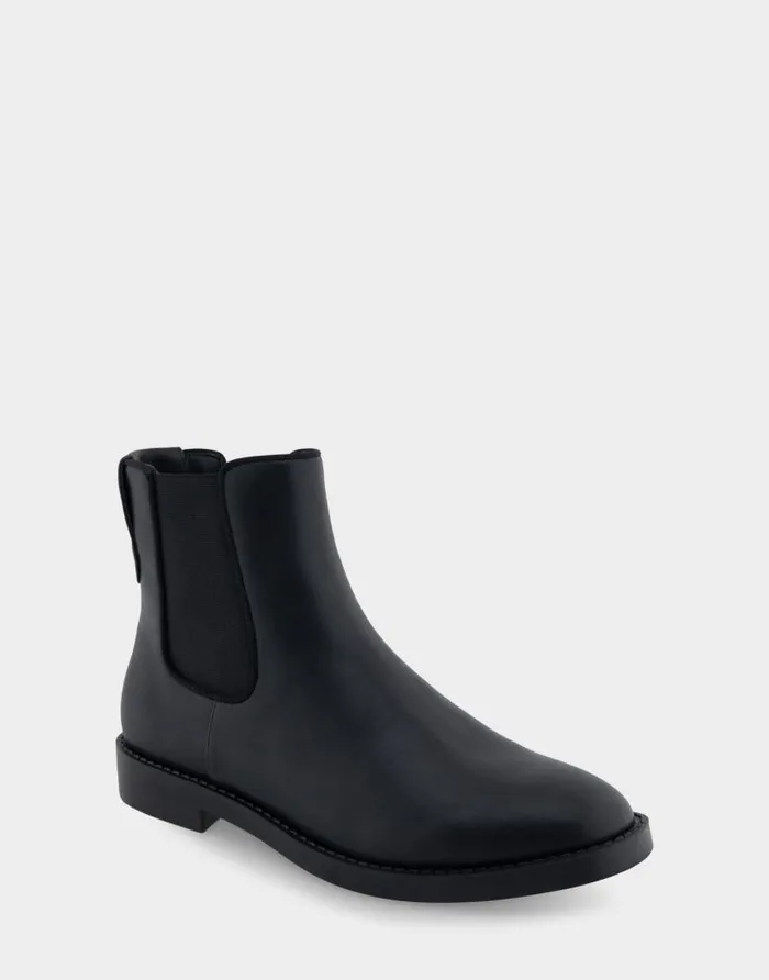 Aerosoles Comfortable Women039s Ankle Boot In Black Faux Leather Black Faux Leather Women Heeled Boots