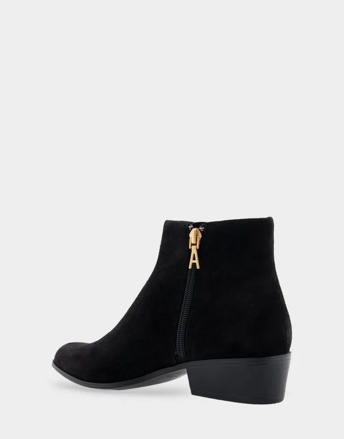Aerosoles Comfortable Women039s Ankle Boot In Black Genuine Suede Black Genuine Suede Women Heeled Boots
