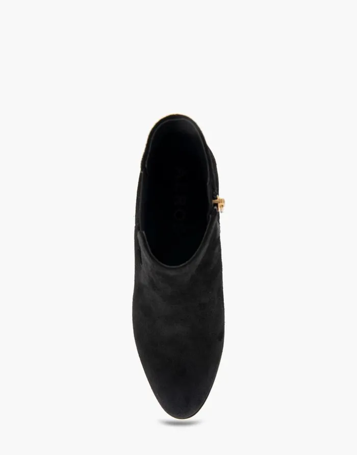 Aerosoles Comfortable Women039s Ankle Boot In Black Genuine Suede Black Genuine Suede Women Heeled Boots