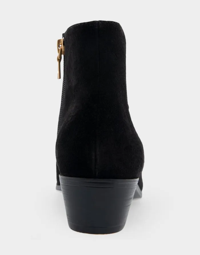 Aerosoles Comfortable Women039s Ankle Boot In Black Genuine Suede Black Genuine Suede Women Heeled Boots