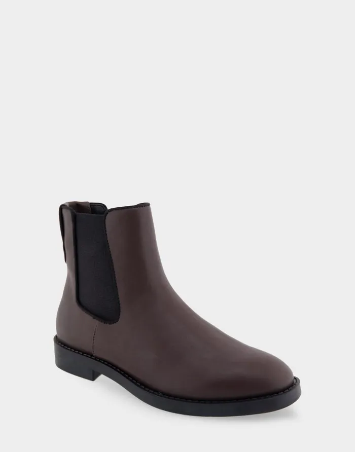 Aerosoles Comfortable Women039s Ankle Boot In Brown Faux Leather Java Faux Leather Women Heeled Boots