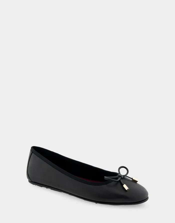 Aerosoles Comfortable Women039s Ballet Flat In Black Leather Black Genuine Leather Women Ballet