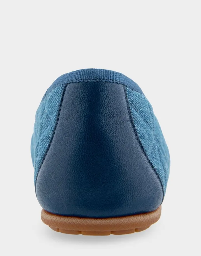 Aerosoles Comfortable Women039s Ballet Flat In Denim Quilted Fabric Quilted Denim Fabric Denim Quilted Fabric Women Ballet