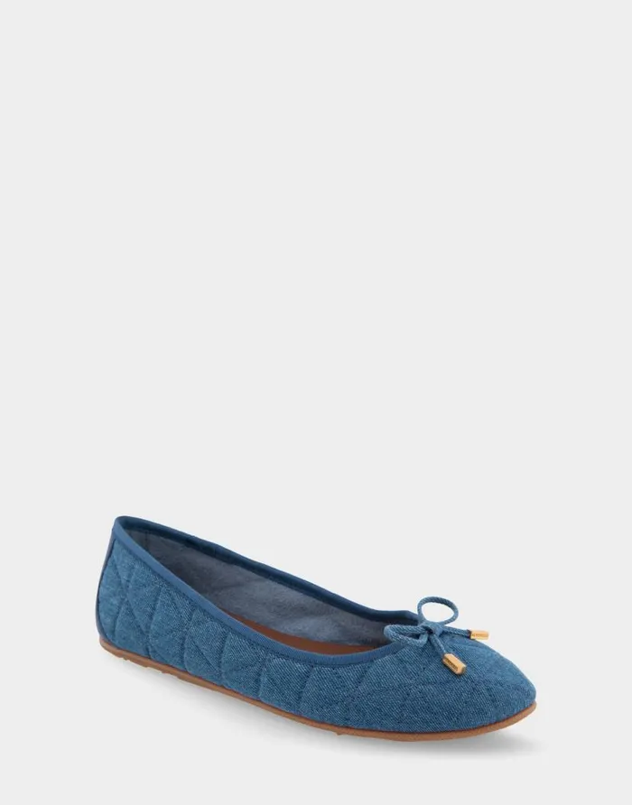 Aerosoles Comfortable Women039s Ballet Flat In Denim Quilted Fabric Quilted Denim Fabric Denim Quilted Fabric Women Dress