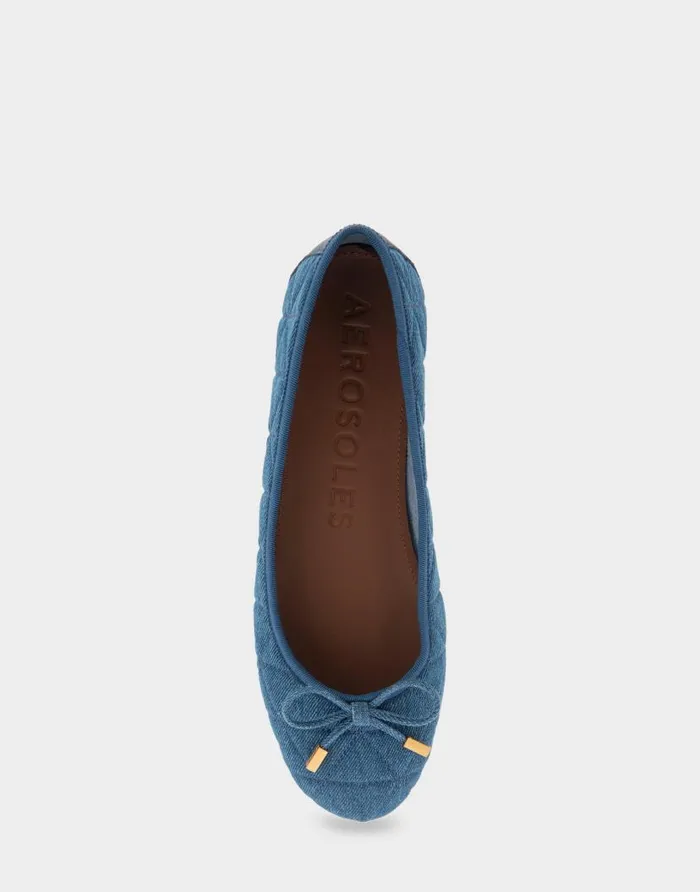 Aerosoles Comfortable Women039s Ballet Flat In Denim Quilted Fabric Quilted Denim Fabric Denim Quilted Fabric Women Dress