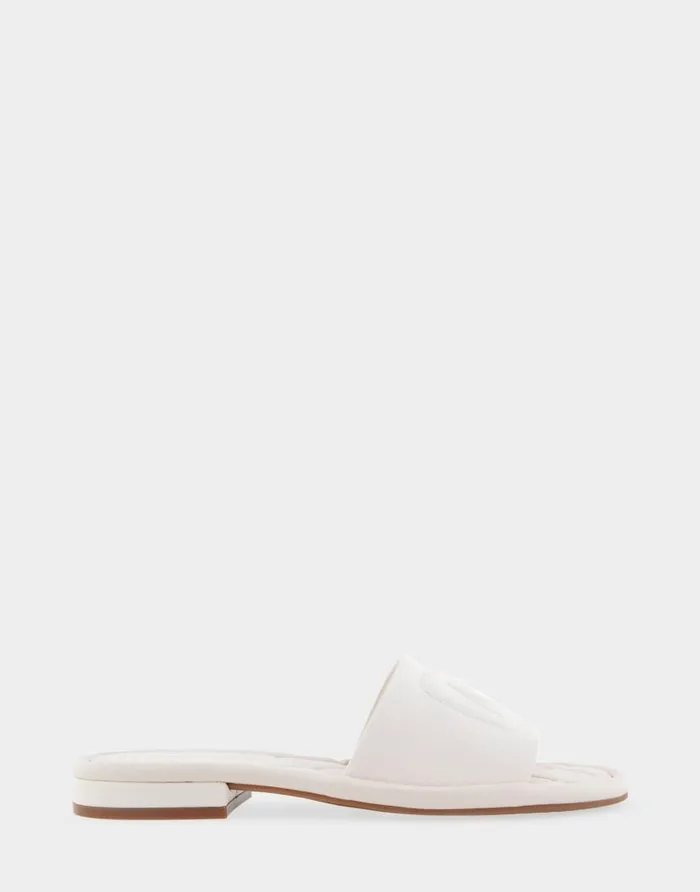Aerosoles Comfortable Women039s Debossed Chain Link Slide Sandal In Eggnog Leather Eggnog Leather Women Clogs and Mules