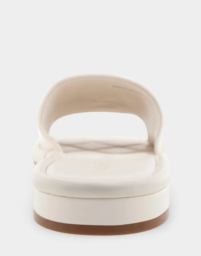 Aerosoles Comfortable Women039s Debossed Chain Link Slide Sandal In Eggnog Leather Eggnog Leather Women Clogs and Mules