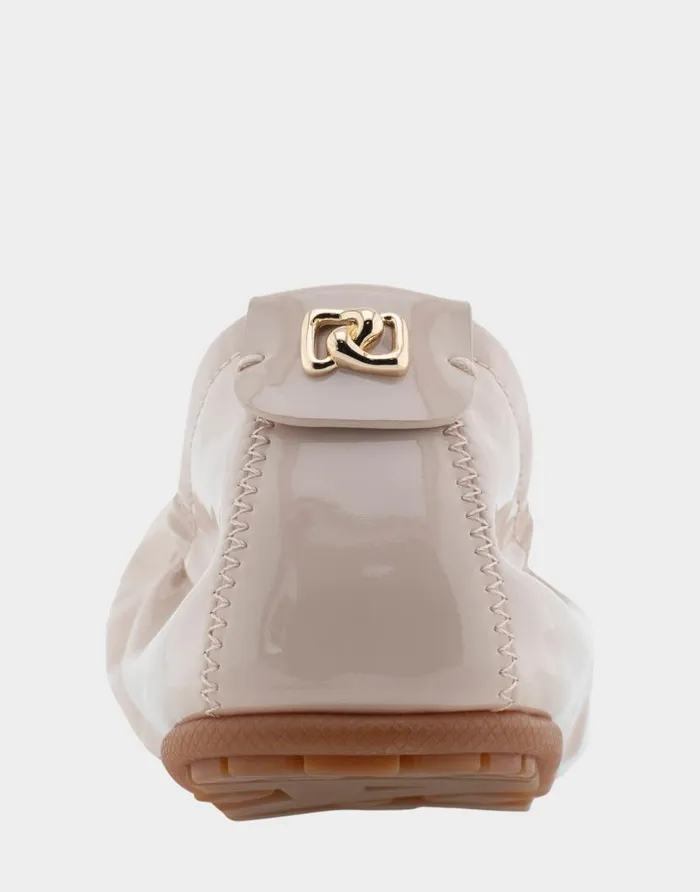 Aerosoles Comfortable Women039s Foldable Ballet Flat In Natural Patent Faux Leather Natural Patent Faux Leather Women Dress