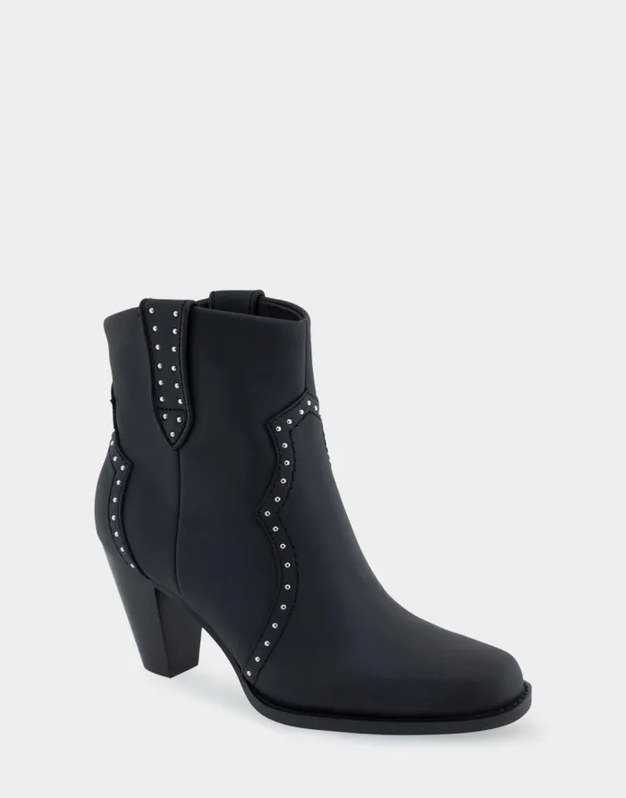 Aerosoles Comfortable Women039s Heeled Ankle Boot In Black Genuine Leather Black Genuine Leather Women Ankle Boots