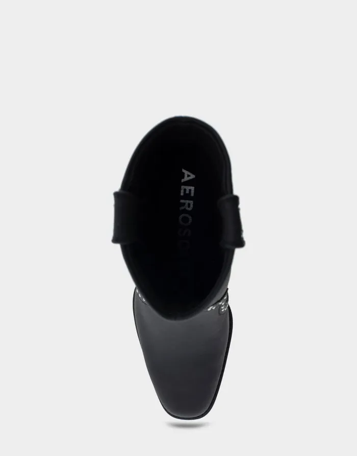 Aerosoles Comfortable Women039s Heeled Ankle Boot In Black Genuine Leather Black Genuine Leather Women Ankle Boots
