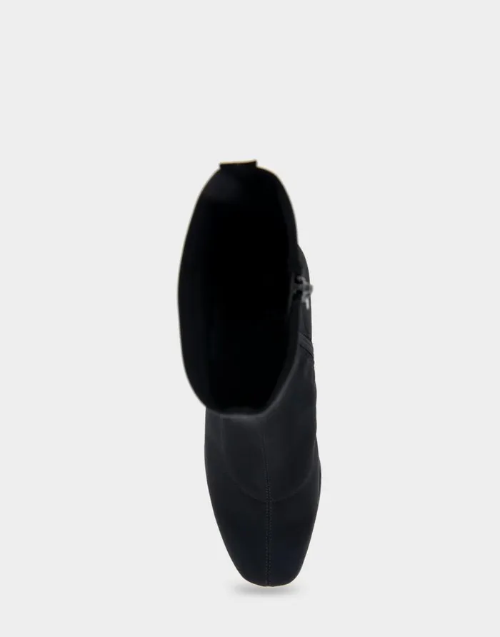 Aerosoles Comfortable Women039s Heeled Ankle Boot In Black Stretch Gabardine Fabric Black Stretch Gabardine Fabric Women Wide Width Boots