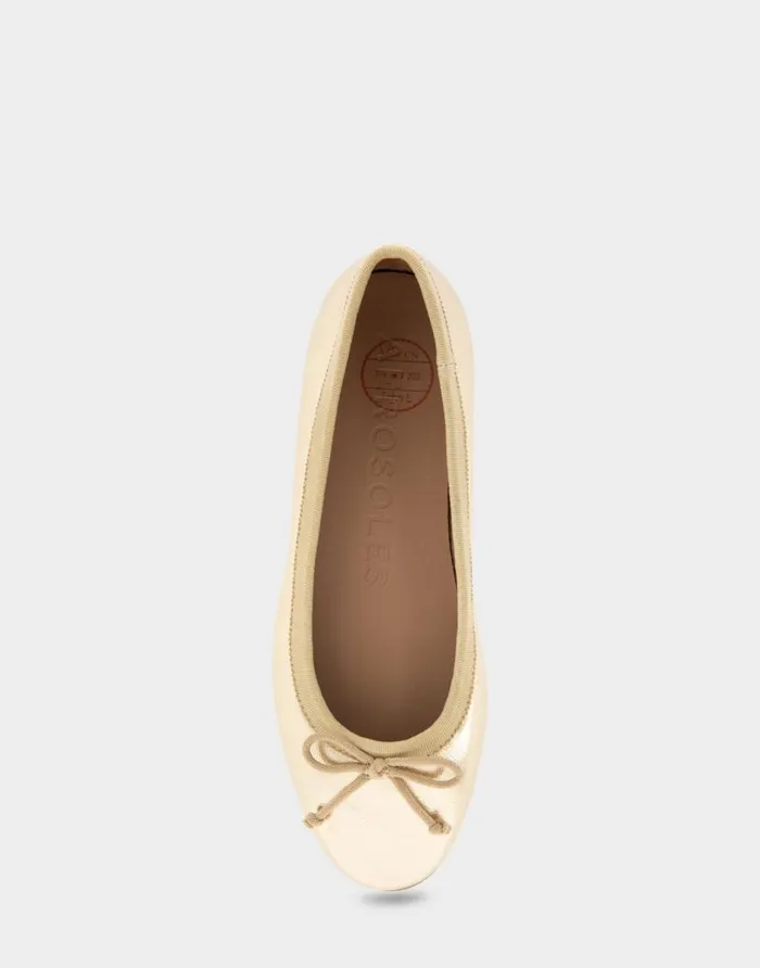 Aerosoles Comfortable Women039s Hidden Mini Wedge Ballet Flat In Gold Metallic Faux Leather Gold Metallic Faux Leather Women Clogs and Mules