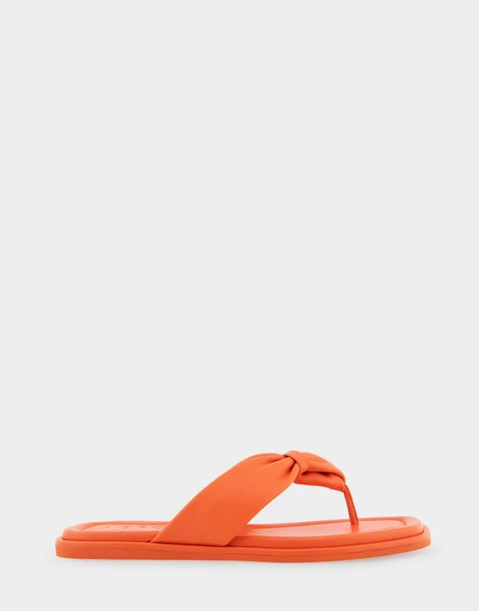 Aerosoles Comfortable Women039s Knotted Thong Sandal In Mandarin Leather Mandarin Leather Women Clogs and Mules