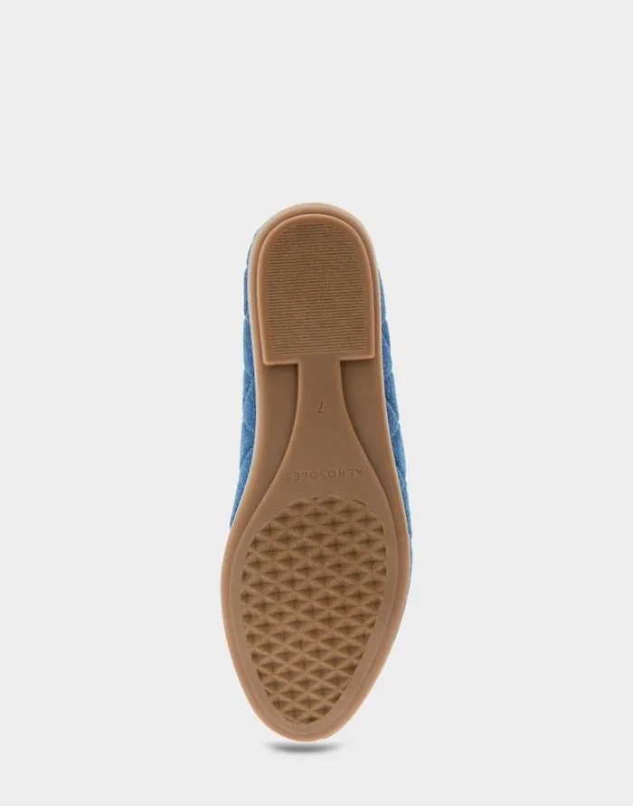 Aerosoles Comfortable Women039s Loafer In Denim Quilted Fabric Denim Fabric Denim Quilted Fabric Women Wide Width Flats