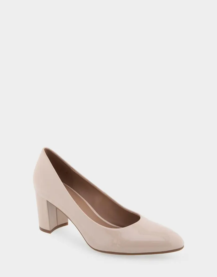 Aerosoles Comfortable Women039s Mid Heel Pump In Natural Patent Faux Leather Natural Patent Faux Leather Women Pumps