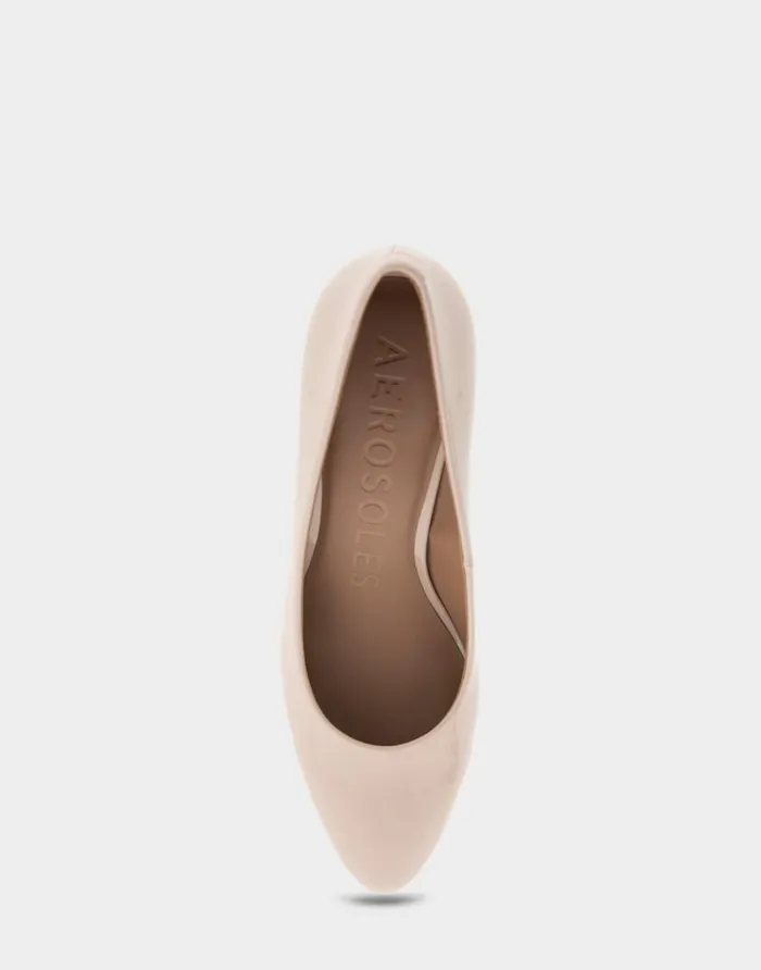 Aerosoles Comfortable Women039s Mid Heel Pump In Natural Patent Faux Leather Natural Patent Faux Leather Women Pumps