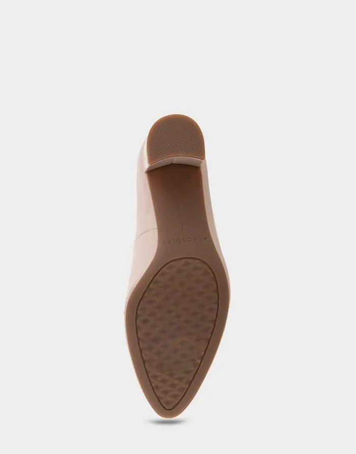 Aerosoles Comfortable Women039s Mid Heel Pump In Natural Patent Faux Leather Natural Patent Faux Leather Women Pumps