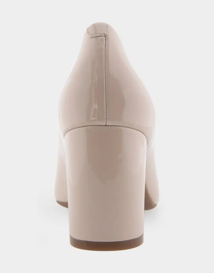Aerosoles Comfortable Women039s Mid Heel Pump In Natural Patent Faux Leather Natural Patent Faux Leather Women Pumps