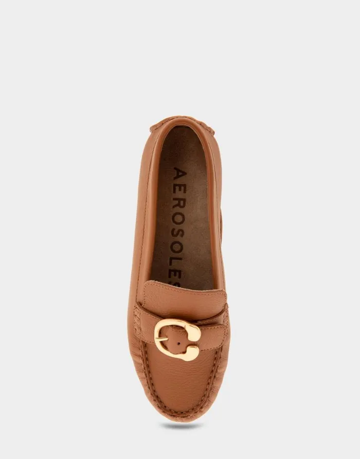 Aerosoles Comfortable Women039s Ornamented Driver In Tan Leather Tan Leather Women Clogs and Mules