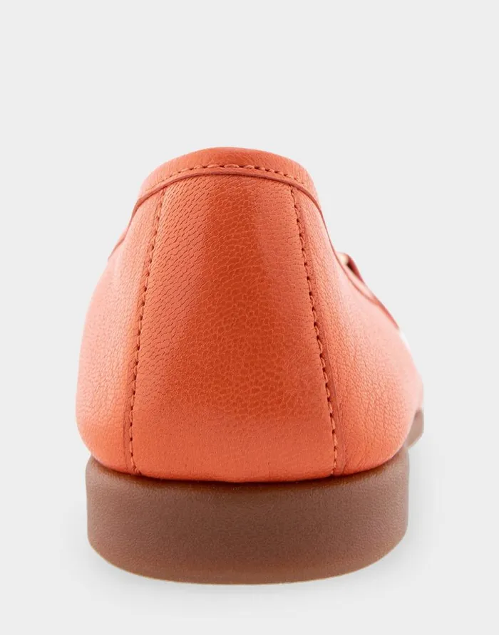 Aerosoles Comfortable Women039s Ornamented Flat In Mandarin Leather Mandarin Leather Women Wide Width Flats