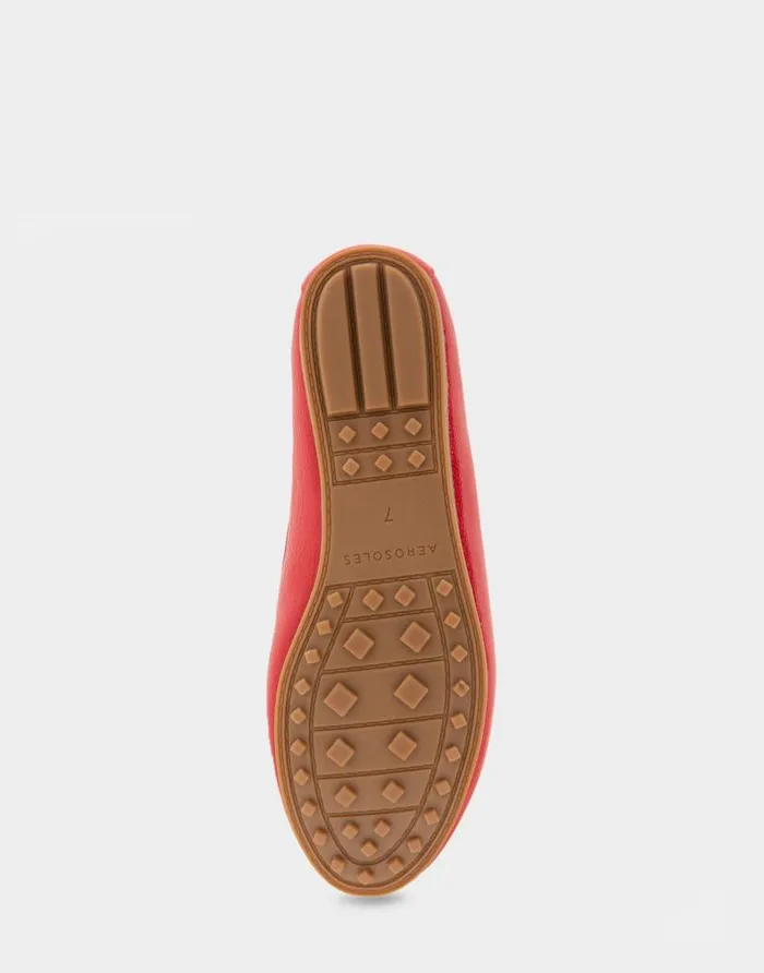 Aerosoles Comfortable Women039s Ornamented Loafer In Racing Red Faux Leather Racing Red Faux Leather Women Wide Width Flats