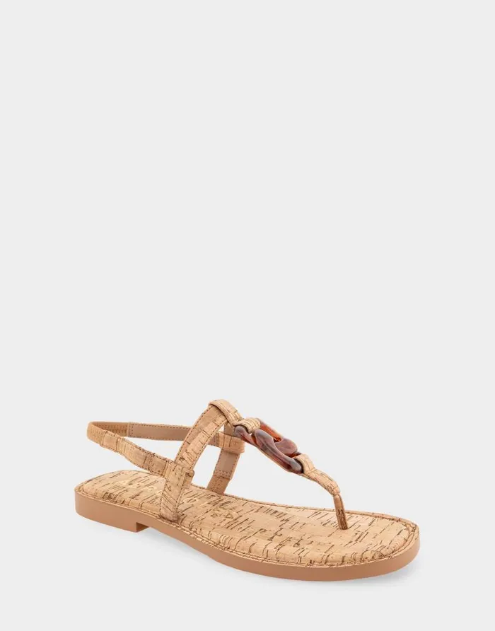 Aerosoles Comfortable Women039s Ornamented Slingback Strap Thong Sandal In Cork Cork Cork Women Slides