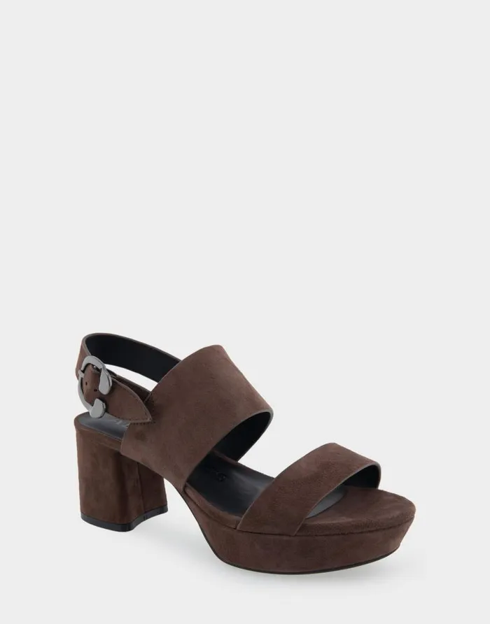 Aerosoles Comfortable Women039s Platform Sandal In Brown Genuine Suede Java Suede Women Dress