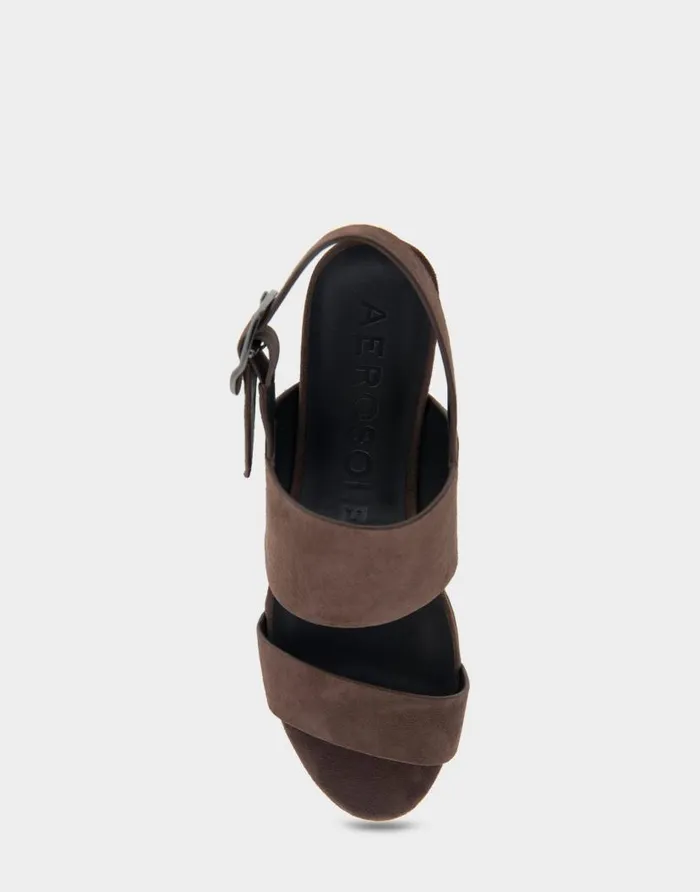 Aerosoles Comfortable Women039s Platform Sandal In Brown Genuine Suede Java Suede Women Dress