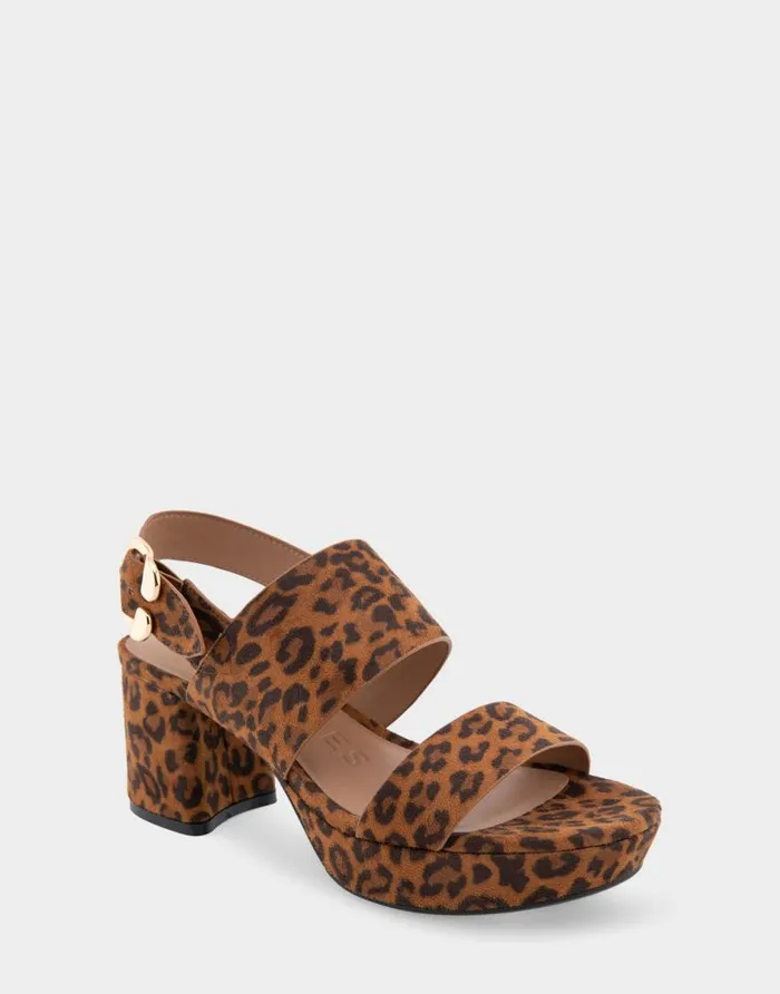 Aerosoles Comfortable Women039s Platform Sandal In Leopard Print Faux Suede Leopard Women Platforms