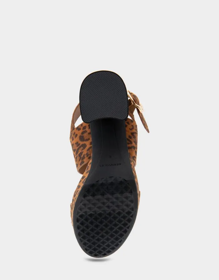 Aerosoles Comfortable Women039s Platform Sandal In Leopard Print Faux Suede Leopard Women Platforms