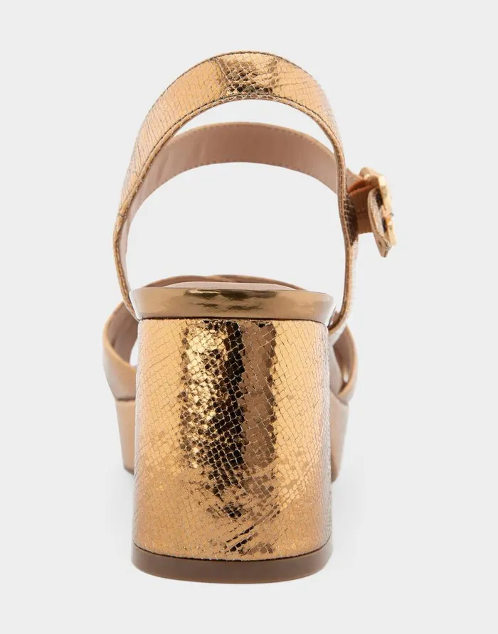 Aerosoles Comfortable Women039s Platform Sandal In Light Bronze Genuine Leather Light Bronze Leather Women Platforms