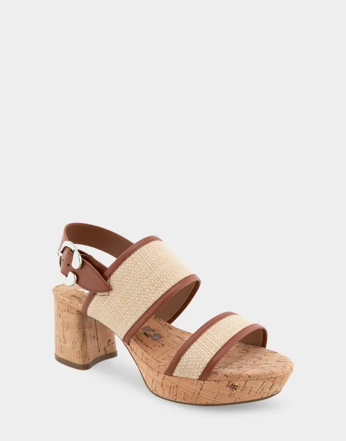 Aerosoles Comfortable Women039s Platform Sandal In Sand Raffia Combo Raffia Fabric Sand Raffia Combo Women Platforms