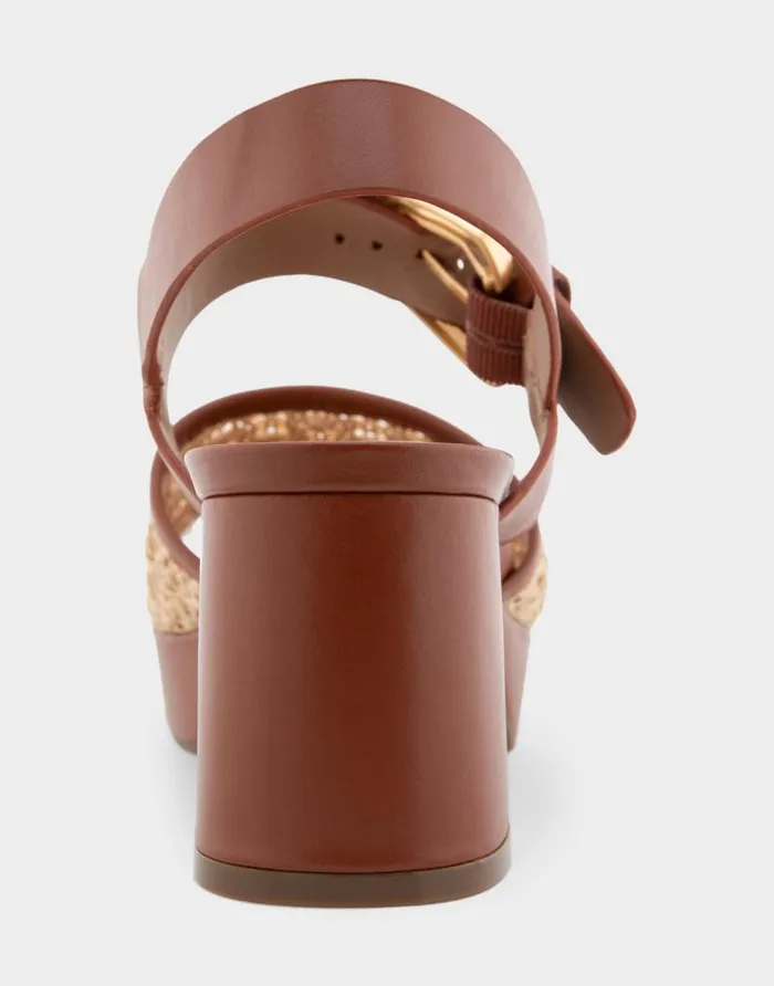 Aerosoles Comfortable Women039s Quarter Strap Platform Sandal In Natural Raffia Combo Raffia Fabric Natural Raffia Combo Women Platforms