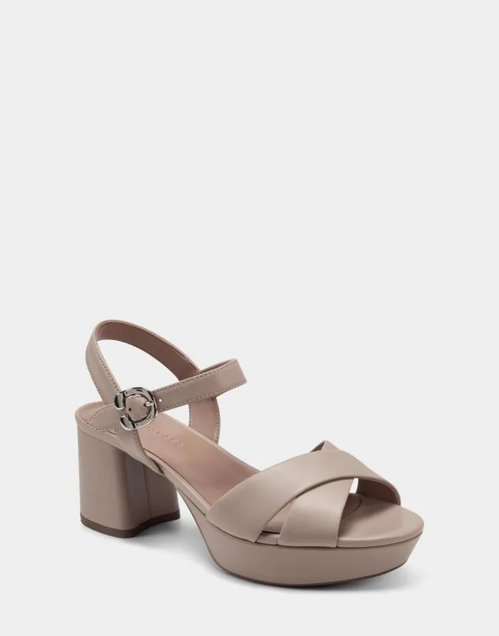Aerosoles Comfortable Women039s Sandal In Nude Genuine Leather Beige Leather Women Platforms