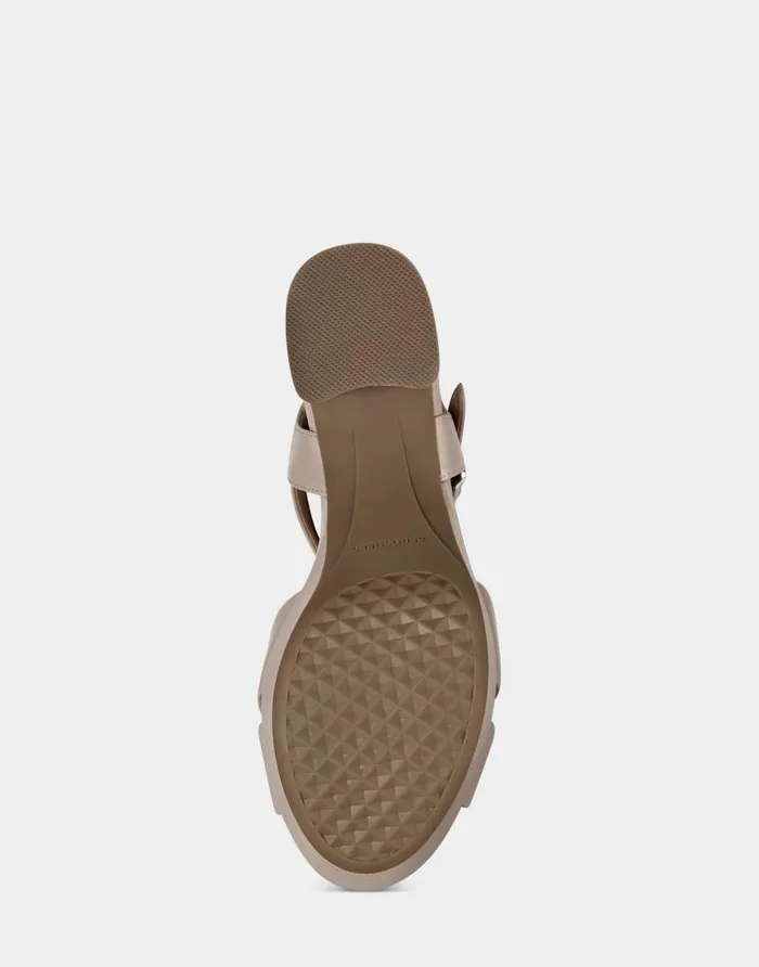 Aerosoles Comfortable Women039s Sandal In Nude Genuine Leather Beige Leather Women Platforms