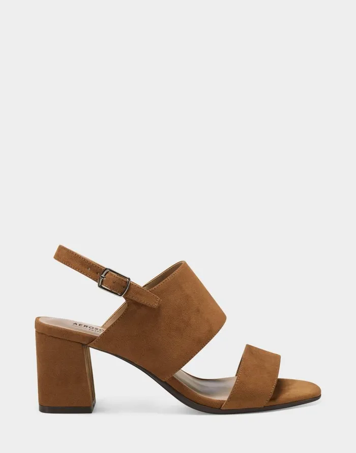 Aerosoles Comfortable Women039s Sandal In Tan Faux Suede Tan Faux Suede Women Clogs and Mules