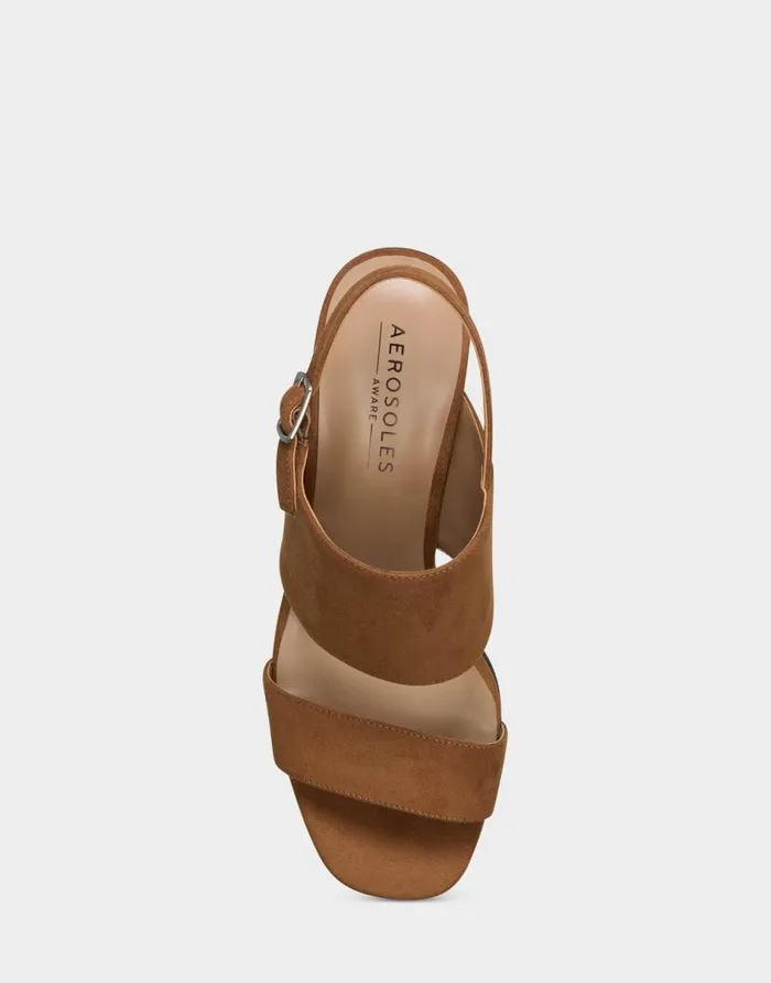 Aerosoles Comfortable Women039s Sandal In Tan Faux Suede Tan Faux Suede Women Clogs and Mules