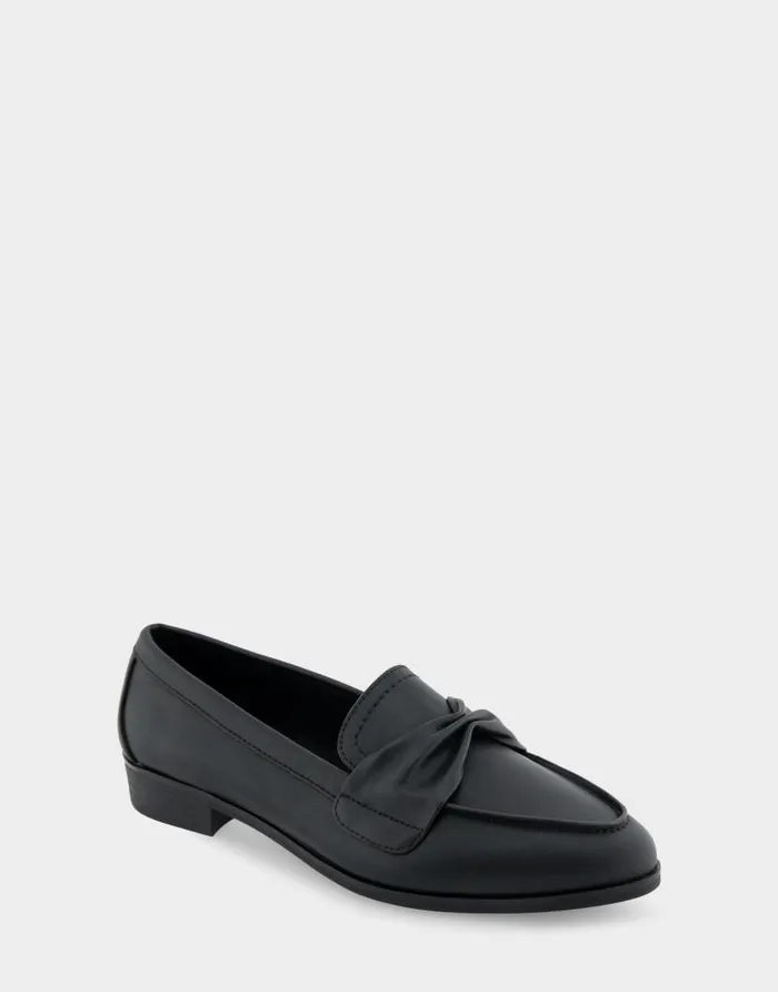 Aerosoles Comfortable Women039s Tailored Loafer In Black Faux Leather Black Faux Leather Women Loafers