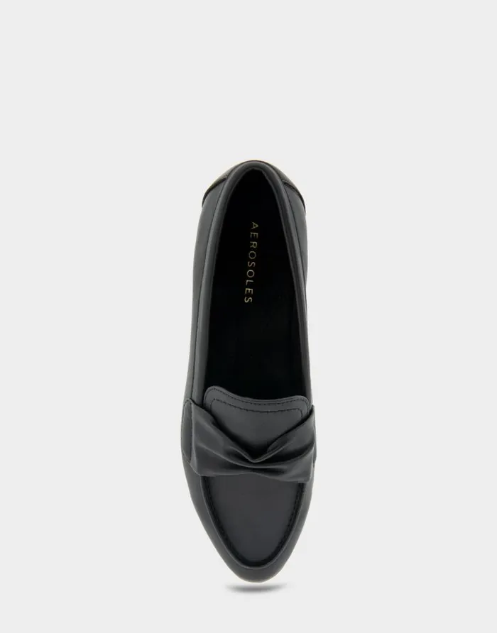 Aerosoles Comfortable Women039s Tailored Loafer In Black Faux Leather Black Faux Leather Women Loafers