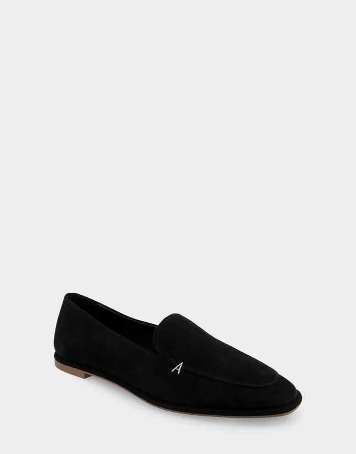 Aerosoles Comfortable Women039s Tailored Loafer In Black Suede Black Suede Women Clogs and Mules
