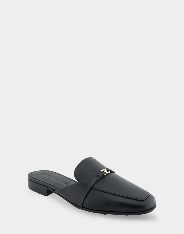 Aerosoles Comfortable Women039s Tailored Slip On Loafer In Black Pebbled Leather Black Pebbled Leather Women Clogs and Mules
