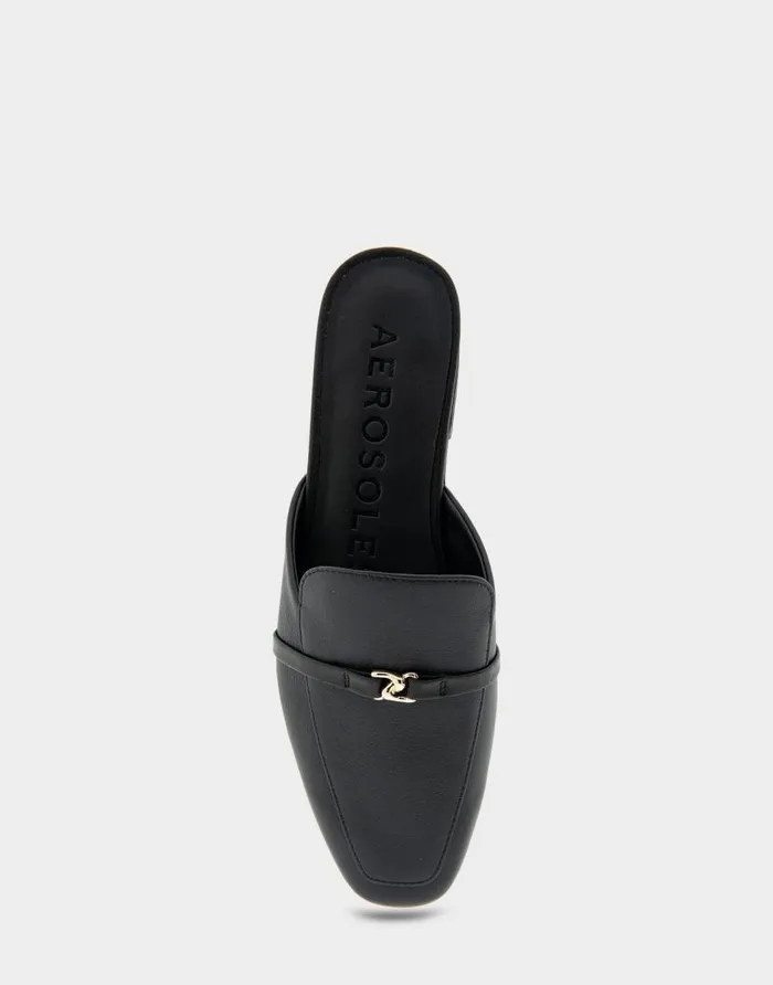 Aerosoles Comfortable Women039s Tailored Slip On Loafer In Black Pebbled Leather Black Pebbled Leather Women Clogs and Mules