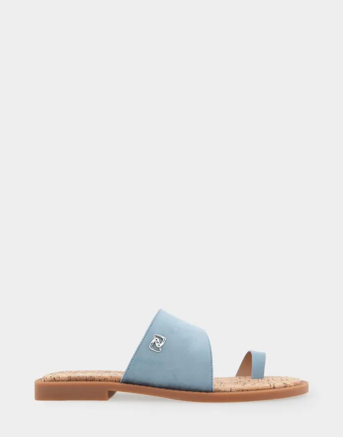 Aerosoles Comfortable Women039s Toe Ring Sandal In Dusty Blue Faux Suede Faux Suede Dusty Blue Faux Suede Women Flats