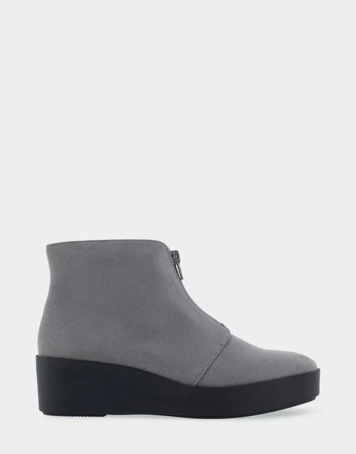 Aerosoles Comfortable Women039s Wedge Heel Ankle Boot In Dark Grey Faux Suede Quiet Shade Faux Suede Women Ankle Boots Aerosoles Comfortable Women039s Wedge Heel Ankle Boot In Dark Grey Faux Suede Quiet Shade Faux Suede Women Ankle Boots