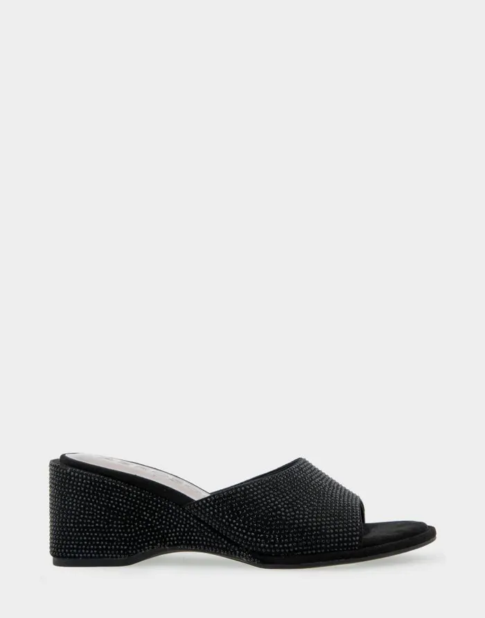 Aerosoles Comfortable Women039s Wedge Slide In Black Fabric With Crystals Black Fabric With Crystals Women Wedges Aerosoles Comfortable Women039s Wedge Slide In Black Fabric With Crystals Black Fabric With Crystals Women Wedges
