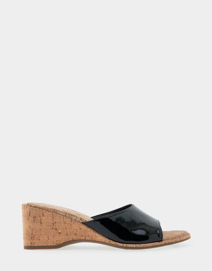 Aerosoles Comfortable Women039s Wedge Slide Sandal In Black Patent Faux Leather Black Patent Faux Leather Women Slides Aerosoles Comfortable Women039s Wedge Slide Sandal In Black Patent Faux Leather Black Patent Faux Leather Women Slides